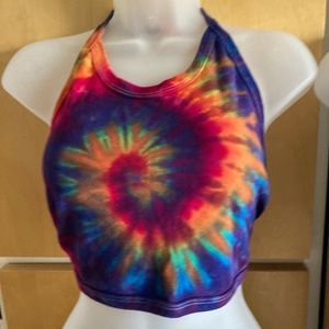 3 Gorgeous Tie-Dye Tops:  2 Halters 1 Stretchy One-Shoulder Top (Lot of 3)